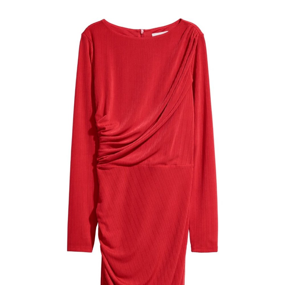 H & M DRAPED BODYCON DRESS